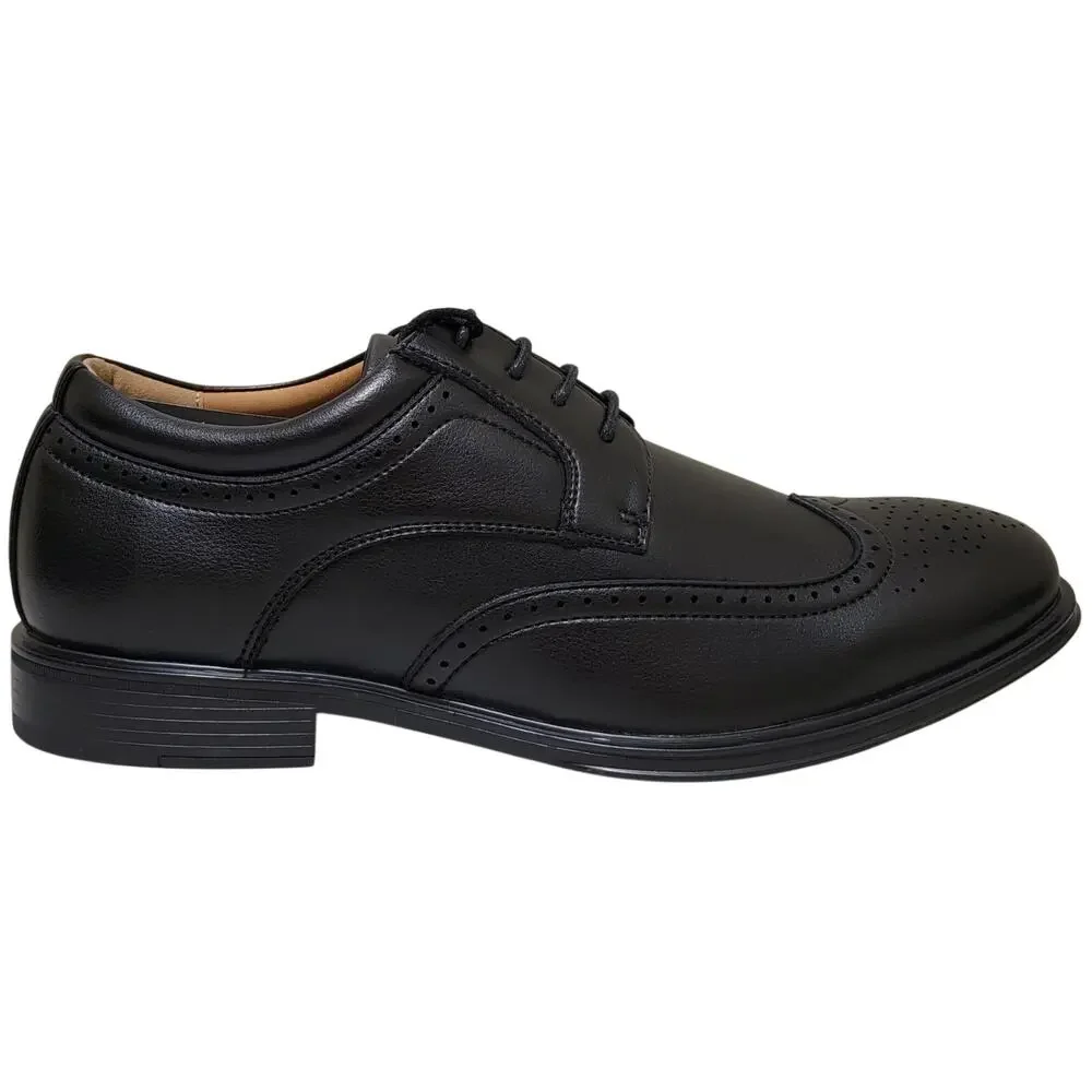 Vance Co. Men Cormac Brogue Wingtip Derby Oxford Size US 9.5M Black Faux Leather